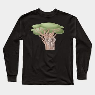 Cute elephant in safari Long Sleeve T-Shirt